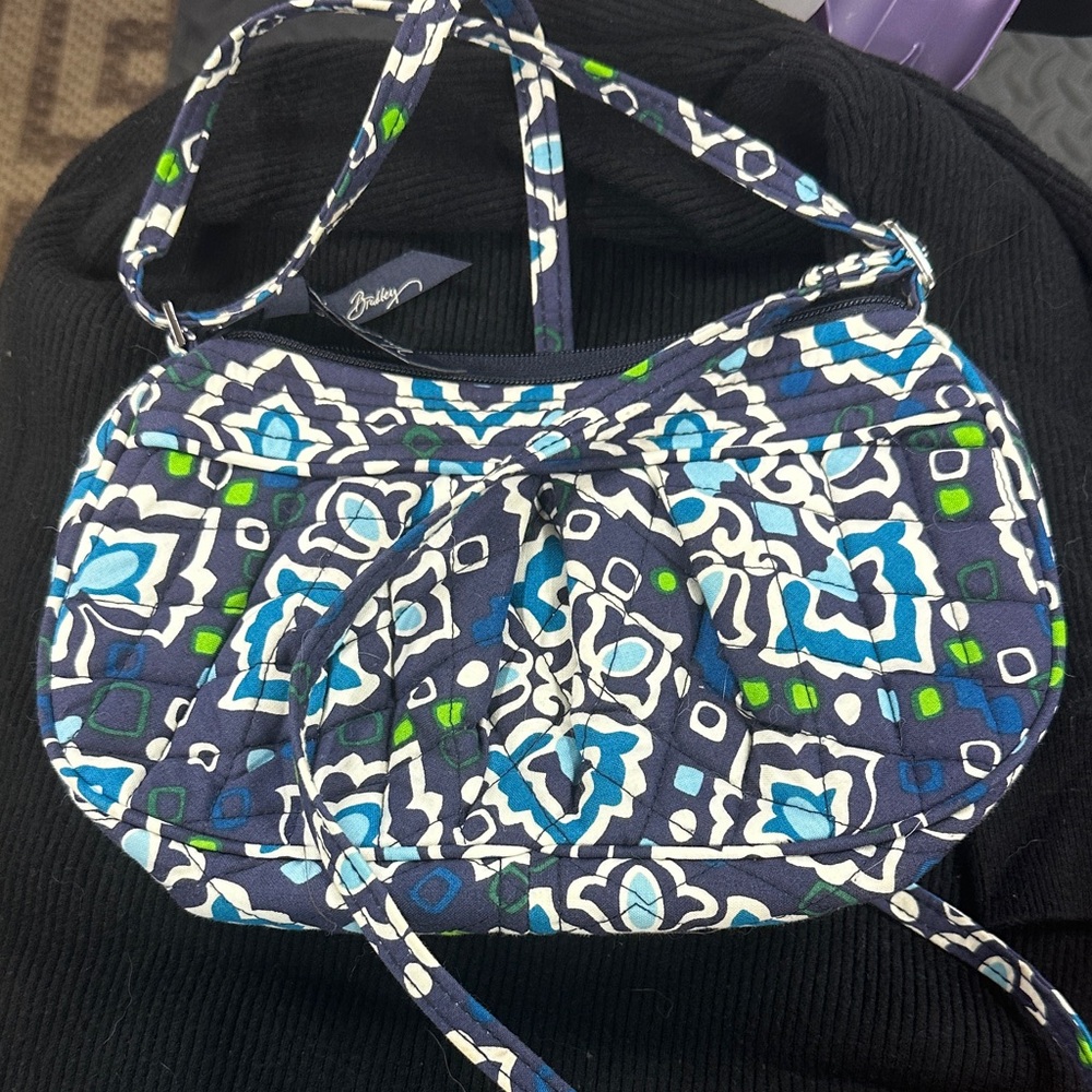 Vera Bradley Blue and Green Floral Crossbody Bag